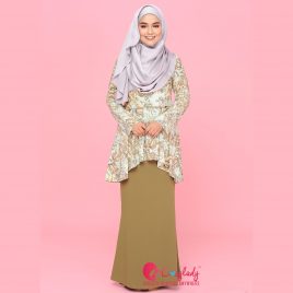 Floral Kurung – Olive