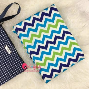 Nursing Cover – Blue Chevron