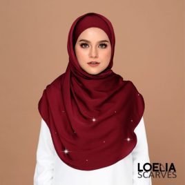 Swarozski Long Shawl – Maroon