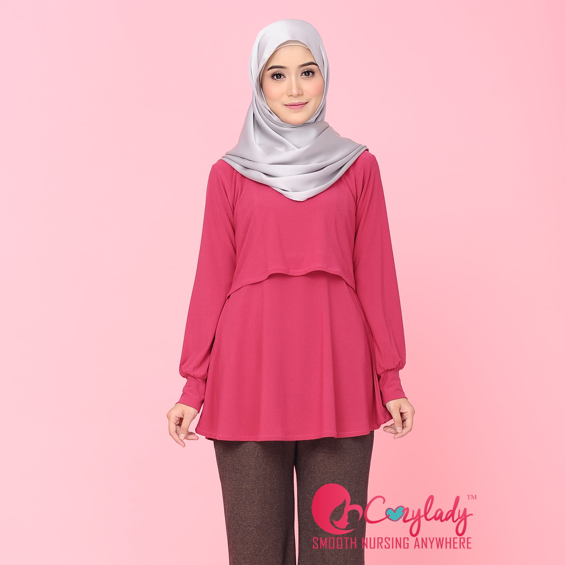  Baju  Menyusu Labuh  Basic Blouse  Pink Exclusive by Cozy 