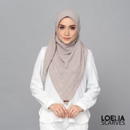 Aria Square Scarf – Nude Grey
