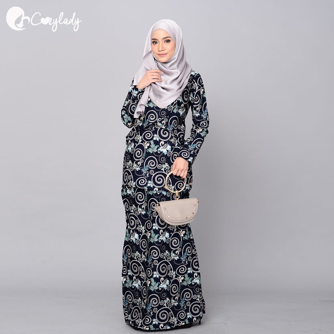 Ossitocassic Kurung  Pakis Navy Cozy Baby