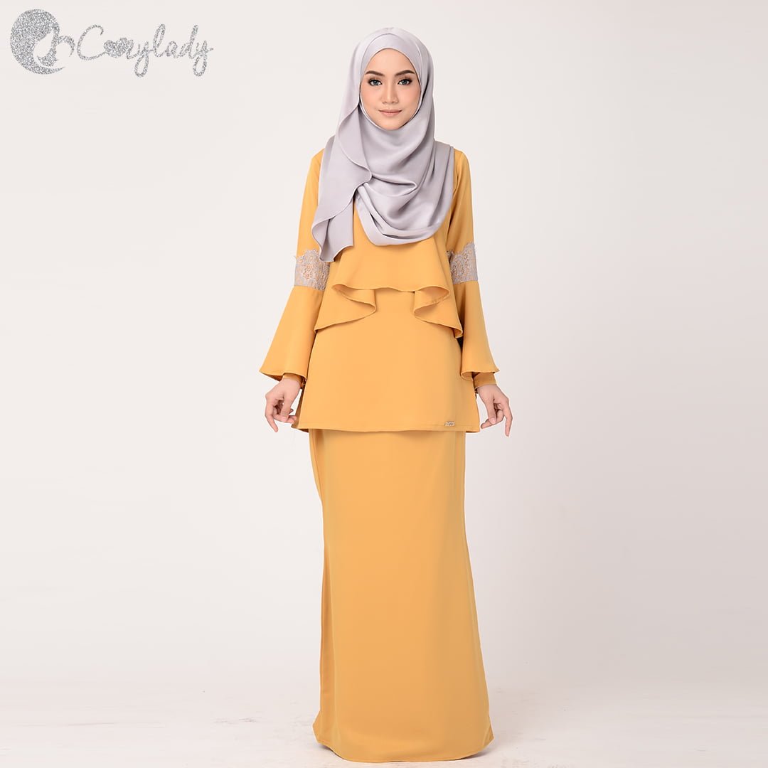  Baju Kurung Raya Galactagorgeous Mustard Cozy Lady 