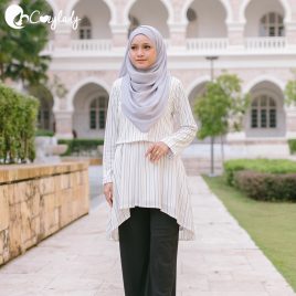 Fishtail Printed – White Stripe