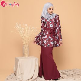 Fleur Kurung – Maroon