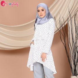 Fishtail Printed – White Dot