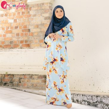 Estran Kurung – Poppy Blue