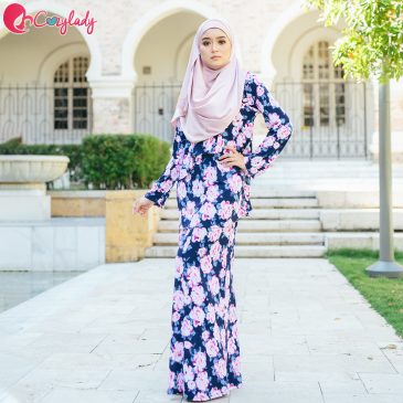 Galactagorgeous Kurung – Navy Pink Flower