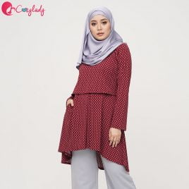 Fishtail Printed – Maroon Dot